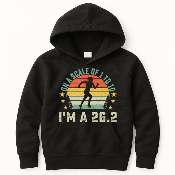 On A Scale Of 1 To 10 Im A 26.2 Marathons Finisher Running Kids Hoodie