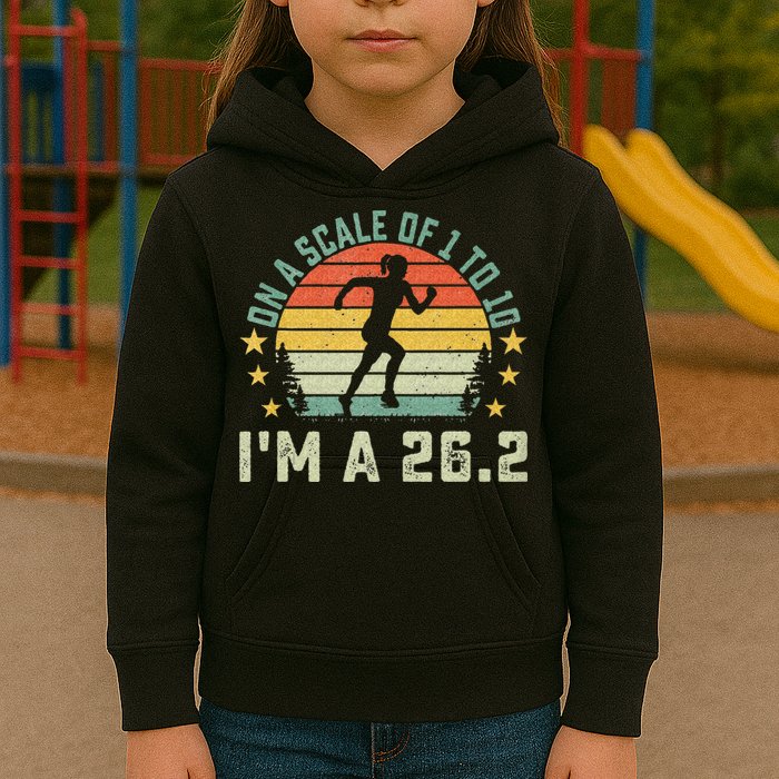 On A Scale Of 1 To 10 Im A 26.2 Marathons Finisher Running Kids Hoodie