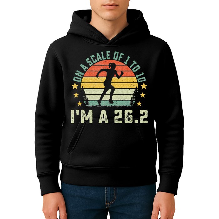 On A Scale Of 1 To 10 Im A 26.2 Marathons Finisher Running Kids Hoodie