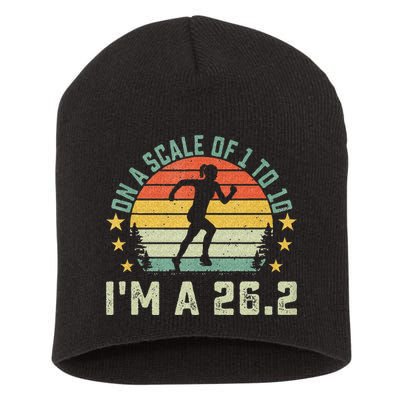 On A Scale Of 1 To 10 Im A 26.2 Marathons Finisher Running Short Acrylic Beanie