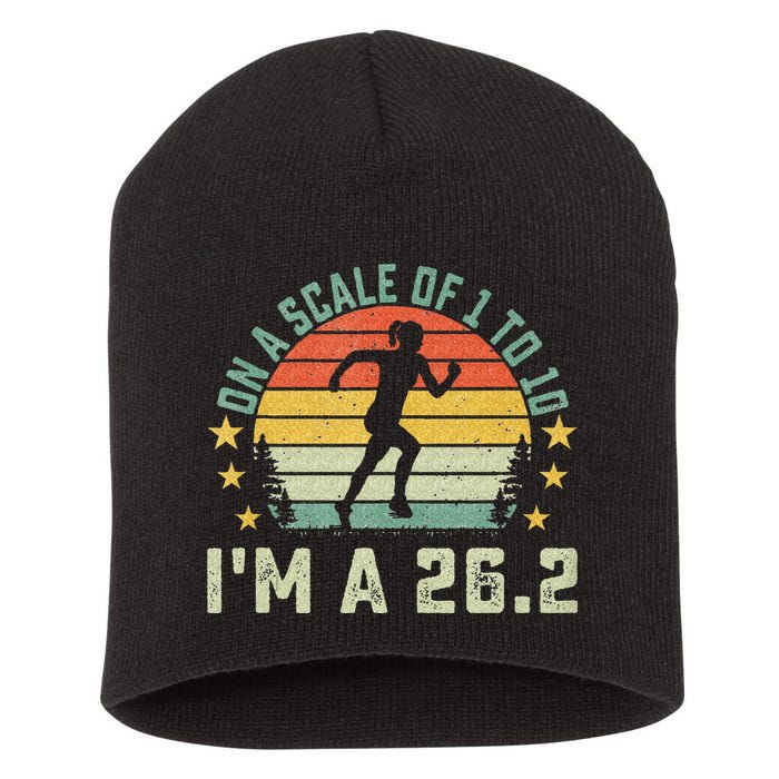 On A Scale Of 1 To 10 Im A 26.2 Marathons Finisher Running Short Acrylic Beanie