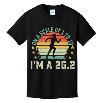 On A Scale Of 1 To 10 Im A 26.2 Marathons Finisher Running Kids T-Shirt