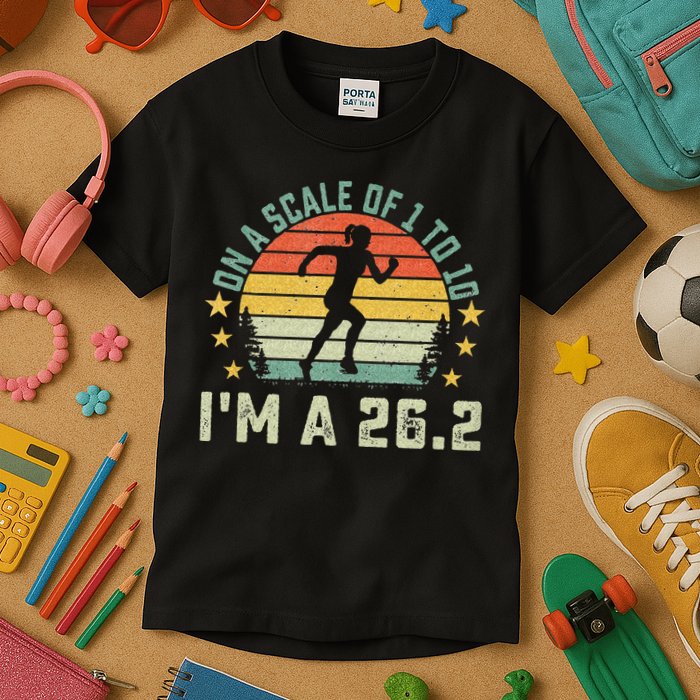 On A Scale Of 1 To 10 Im A 26.2 Marathons Finisher Running Kids T-Shirt