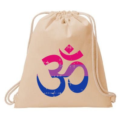 Om Aum Symbol Bisexual Pride Yoga Yogi Bi Flag Drawstring Bag