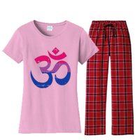 Om Aum Symbol Bisexual Pride Yoga Yogi Bi Flag Women's Flannel Pajama Set