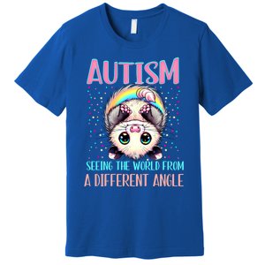 Opossum Autism Seeing World Different Angle Awareness Gift Premium T-Shirt