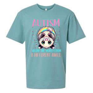 Opossum Autism Seeing World Different Angle Awareness Gift Sueded Cloud Jersey T-Shirt