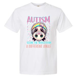 Opossum Autism Seeing World Different Angle Awareness Gift Garment-Dyed Heavyweight T-Shirt