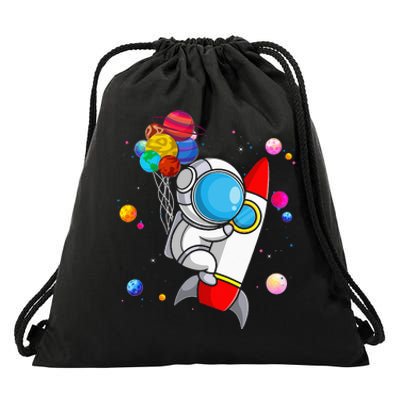 Outer Astronaut Spaceman Astronomy Earth Mars Planets Space Drawstring Bag