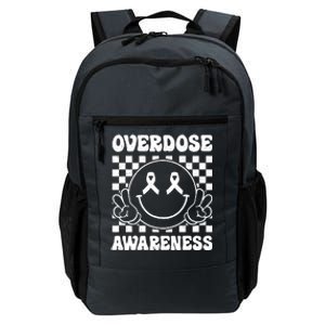 Overdose Awareness Support Smile Face Purple End Addiction Daily Commute Backpack