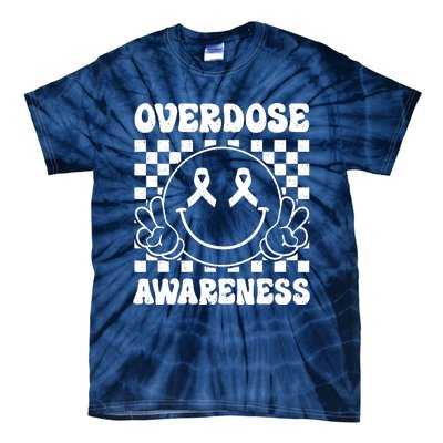 Overdose Awareness Support Smile Face Purple End Addiction Tie-Dye T-Shirt