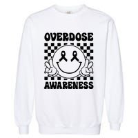 Overdose Awareness Support Smile Face Purple End Addiction Garment-Dyed Sweatshirt