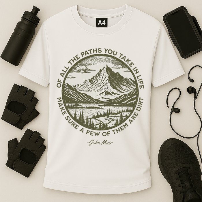 Of All The Paths You Take In Life John Muir Quote Performance Shirt