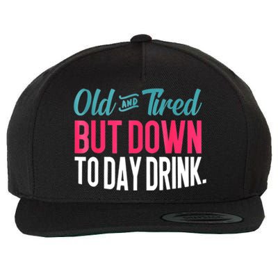 Old And Tired But Down Today Drink Wool Snapback Cap