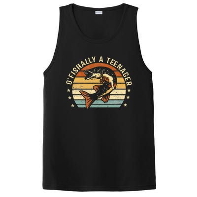 O'Fishally A Teenager 13th Birthday Fishing Fisherman Gifts PosiCharge Competitor Tank