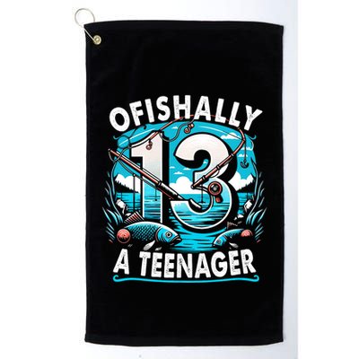 Ofishally A Teenager 13th Birthday 13 Year Boy Fishing Lover Golf Towel