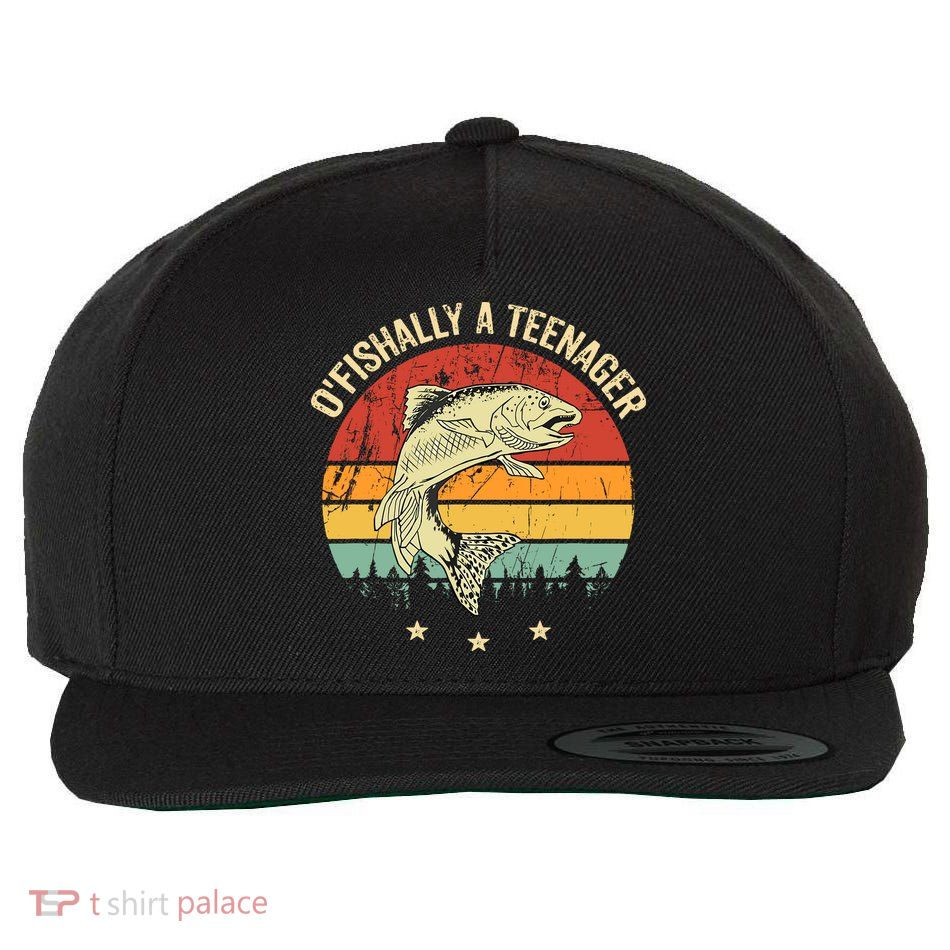 OFishally A Teenager 13th Birthday Fishing Fisherman Wool Snapback Cap