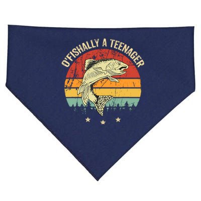 OFishally A Teenager 13th Birthday Fishing Fisherman USA-Made Doggie Bandana