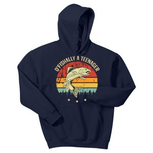 OFishally A Teenager 13th Birthday Fishing Fisherman Kids Hoodie