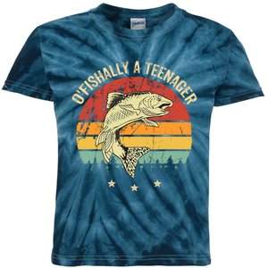 OFishally A Teenager 13th Birthday Fishing Fisherman Kids Tie-Dye T-Shirt