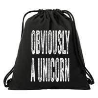 Obviously A Unicorn Funny Unicorn Squad Security Funny Drawstring Bag