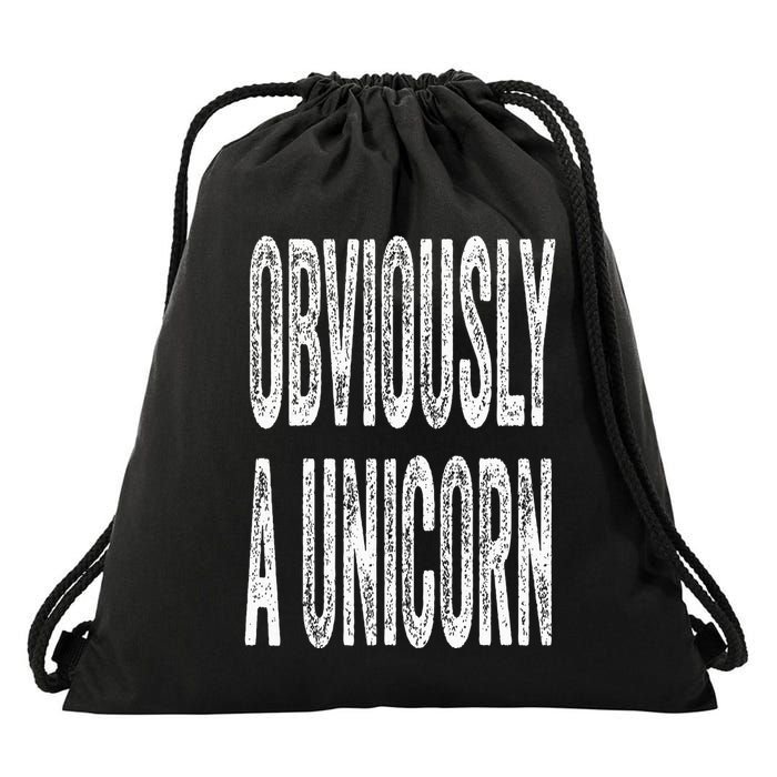 Obviously A Unicorn Funny Unicorn Squad Security Funny Drawstring Bag