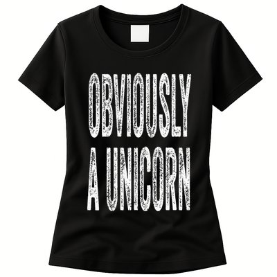 Obviously A Unicorn Funny Unicorn Squad Security Funny Womens T-Shirt