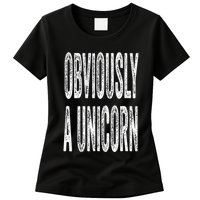 Obviously A Unicorn Funny Unicorn Squad Security Funny Womens T-Shirt