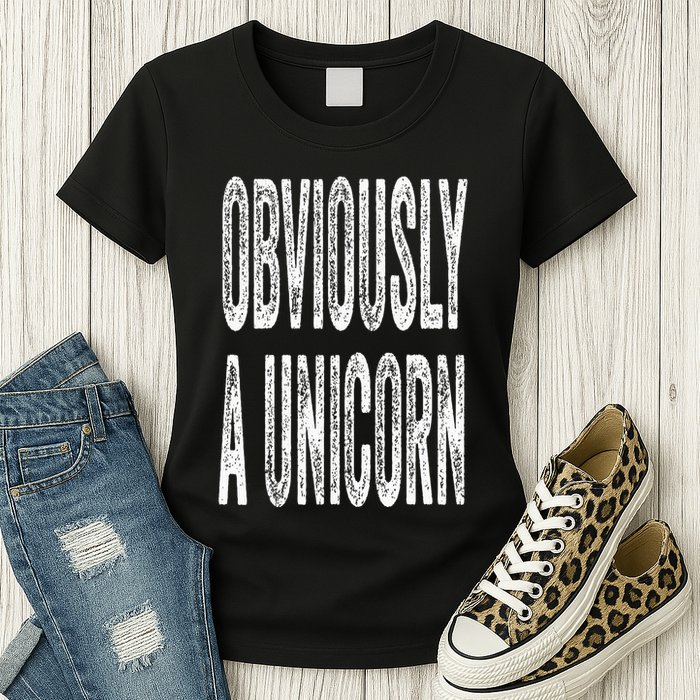 Obviously A Unicorn Funny Unicorn Squad Security Funny Womens T-Shirt