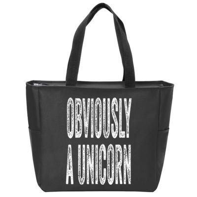 Obviously A Unicorn Funny Unicorn Squad Security Funny Zip Tote Bag