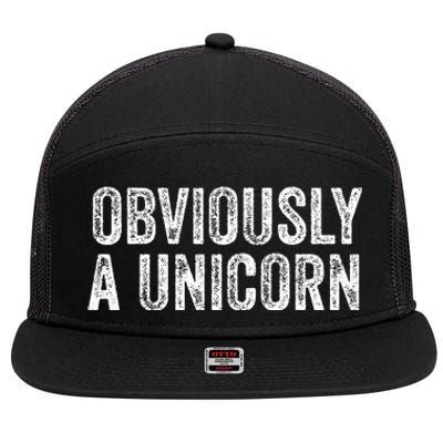 Obviously A Unicorn Funny Unicorn Squad  7 Panel Mesh Trucker Snapback Hat