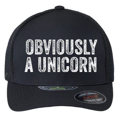 Obviously A Unicorn Funny Unicorn Squad  Flexfit Unipanel Trucker Cap