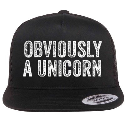 Obviously A Unicorn Funny Unicorn Squad  Flat Bill Trucker Hat