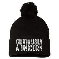 Obviously A Unicorn Funny Unicorn Squad  Pom Pom 12in Knit Beanie