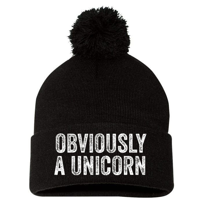 Obviously A Unicorn Funny Unicorn Squad  Pom Pom 12in Knit Beanie