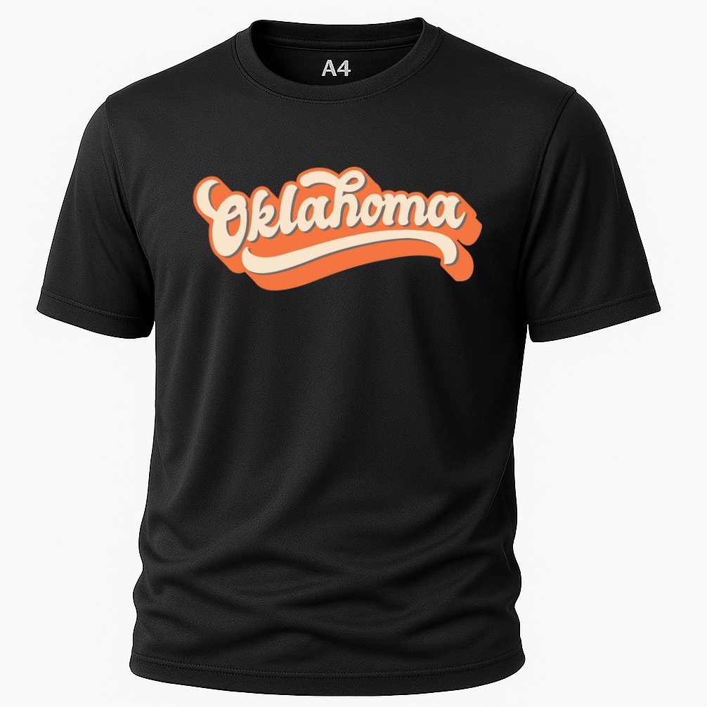 Oklahoma America USA State Retro Cooling Performance Crew T-Shirt
