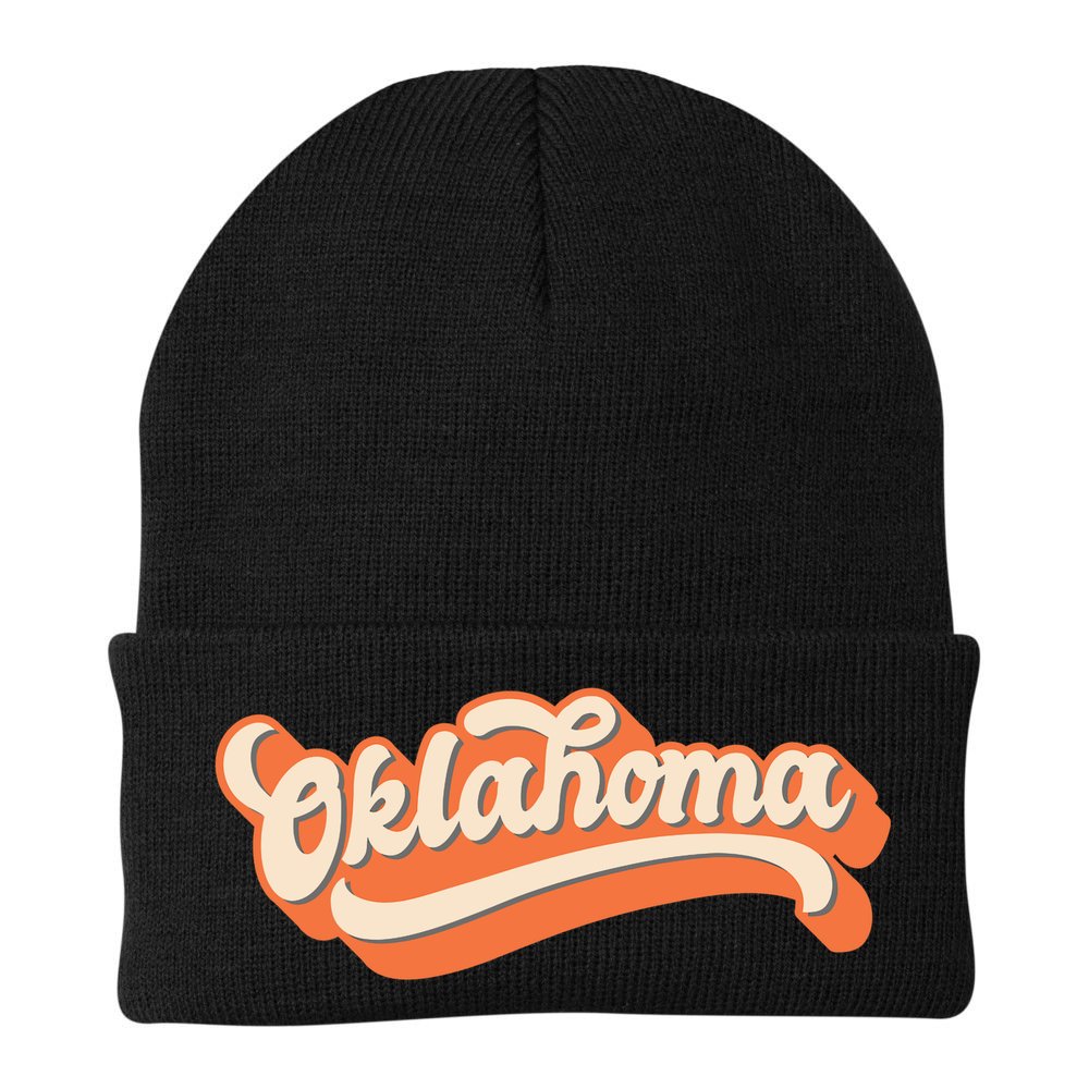 Oklahoma America USA State Retro Beanie