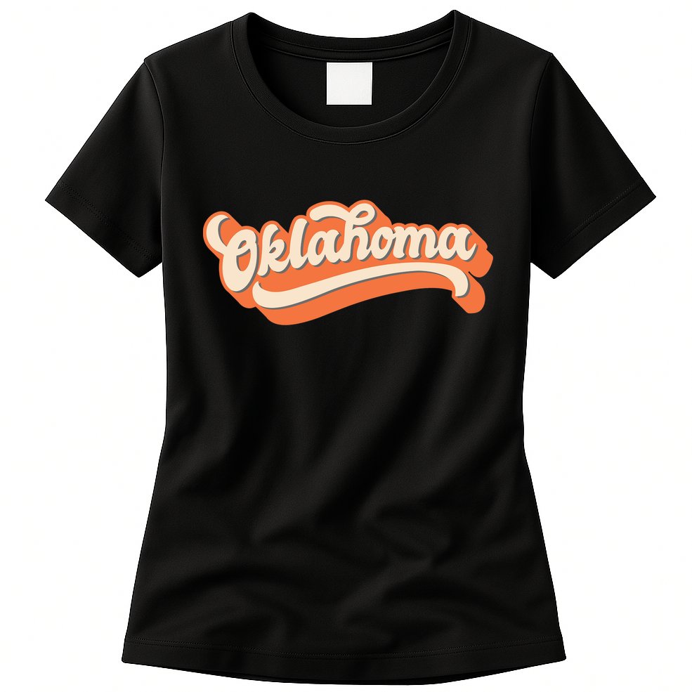 Oklahoma America USA State Retro Womens T-Shirt