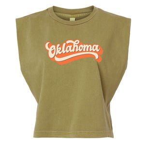 Oklahoma America USA State Retro Garment-Dyed Women's Muscle Tee