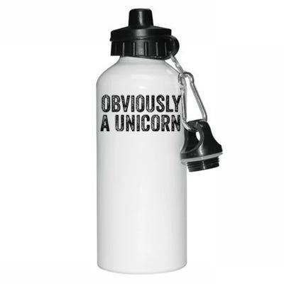 Obviously A Unicorn Funny Unicorn Squad Security Funny Aluminum Water Bottle