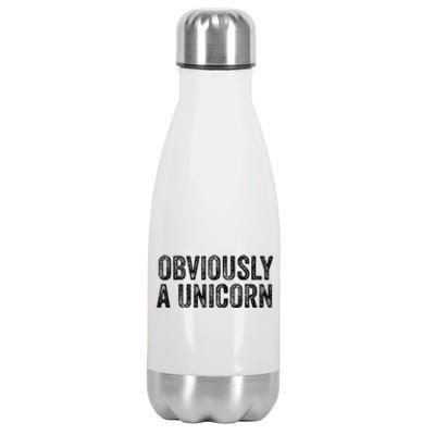 Obviously A Unicorn Funny Unicorn Squad Security Funny Stainless Steel Insulated Water Bottle