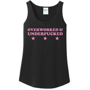 Overworked And Underfucked Witty Worker Hard Life Ladies Essential Tank