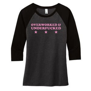 Overworked And Underfucked Witty Worker Hard Life Women's Tri-Blend 3/4-Sleeve Raglan Shirt