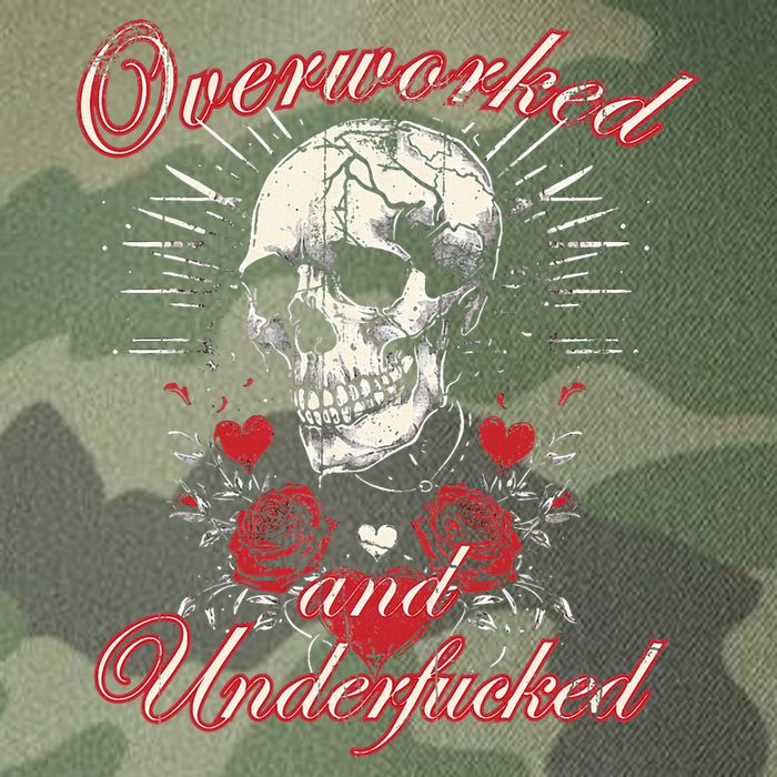 Overworked And Underfucked Skull Design Funny Meme Legacy Tie Dye Trucker Hat