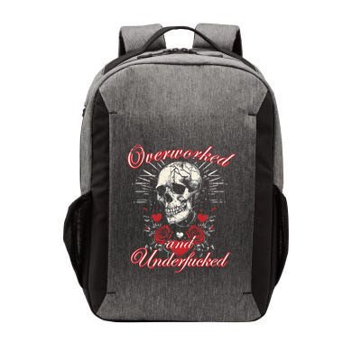 Overworked And Underfucked Skull Design Funny Meme Vector Backpack
