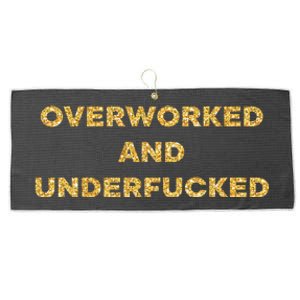 Overworked And Underfucked Large Microfiber Waffle Golf Towel