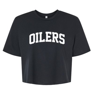 Oilers Arch Vintage Retro College Athletic Bella+Canvas Jersey Crop Tee