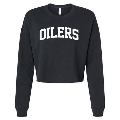 Oilers Arch Vintage Retro College Athletic Cropped Pullover Crew