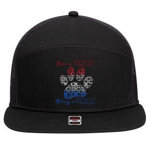 One A Wildcats Always In A Paw Print 7 Panel Mesh Trucker Snapback Hat