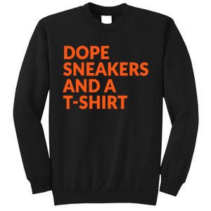 Orange And White Dope Sneakers And A Sweatshirt